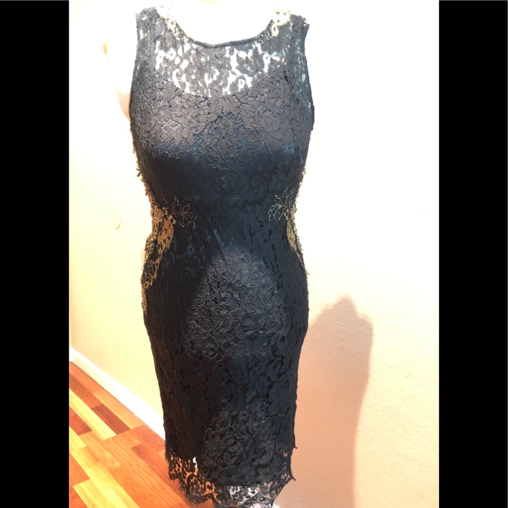 Elie Tahari embellished lace dress